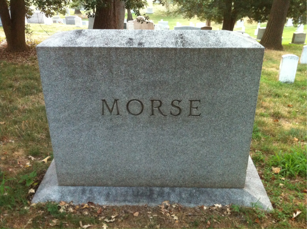 Back of headstone — Jessie Morse