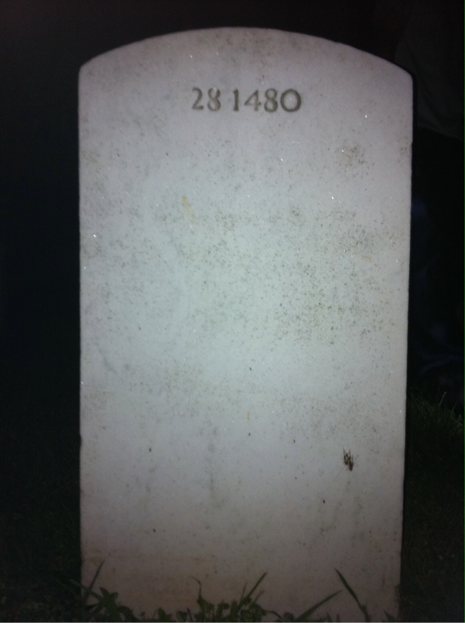 Back of headstone — William M Lewis