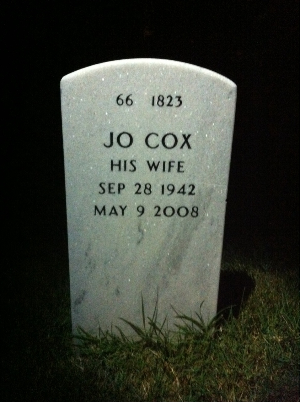 Back of headstone — Hugh Whatley