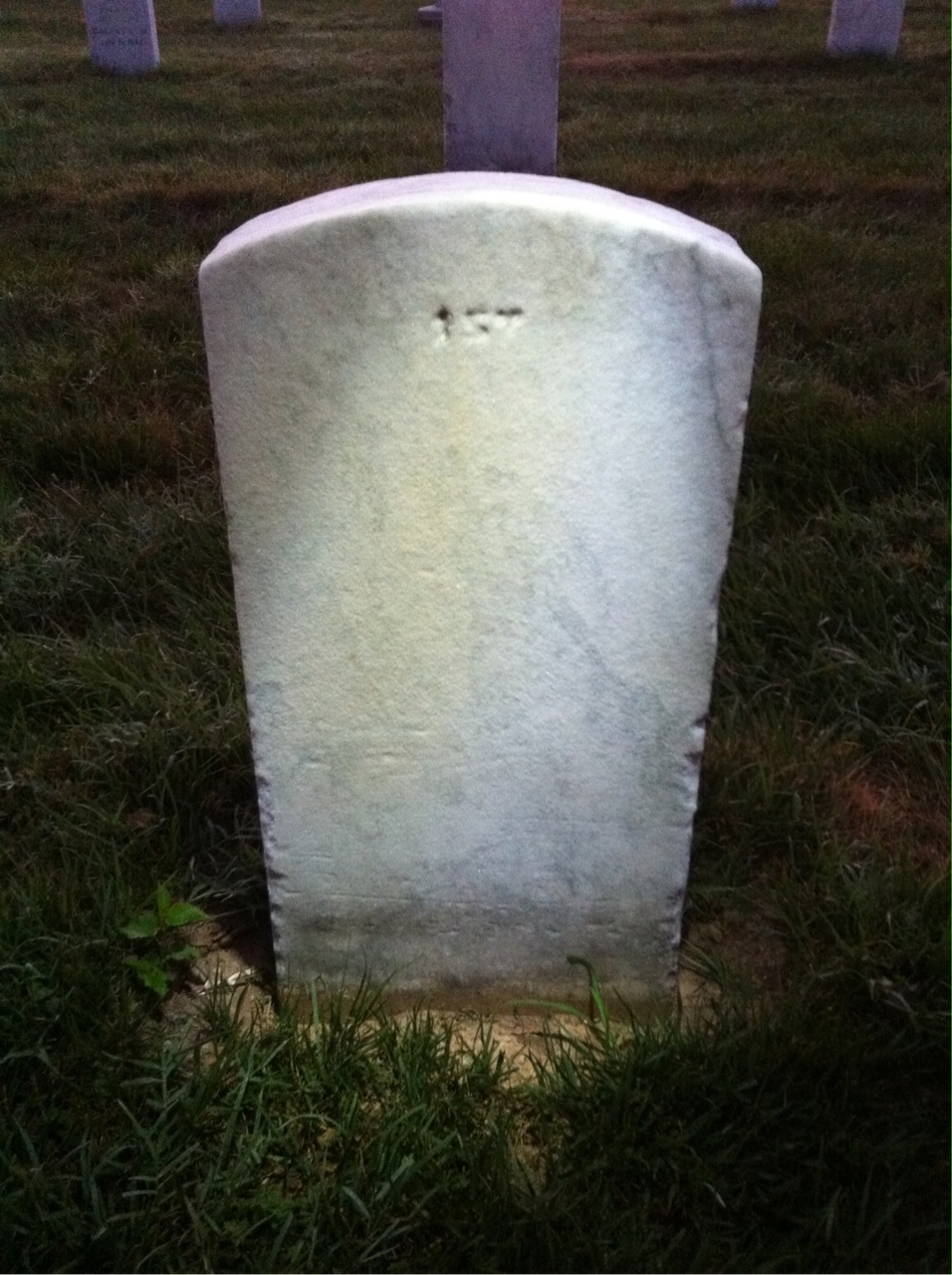 Back of headstone — Gary Adams