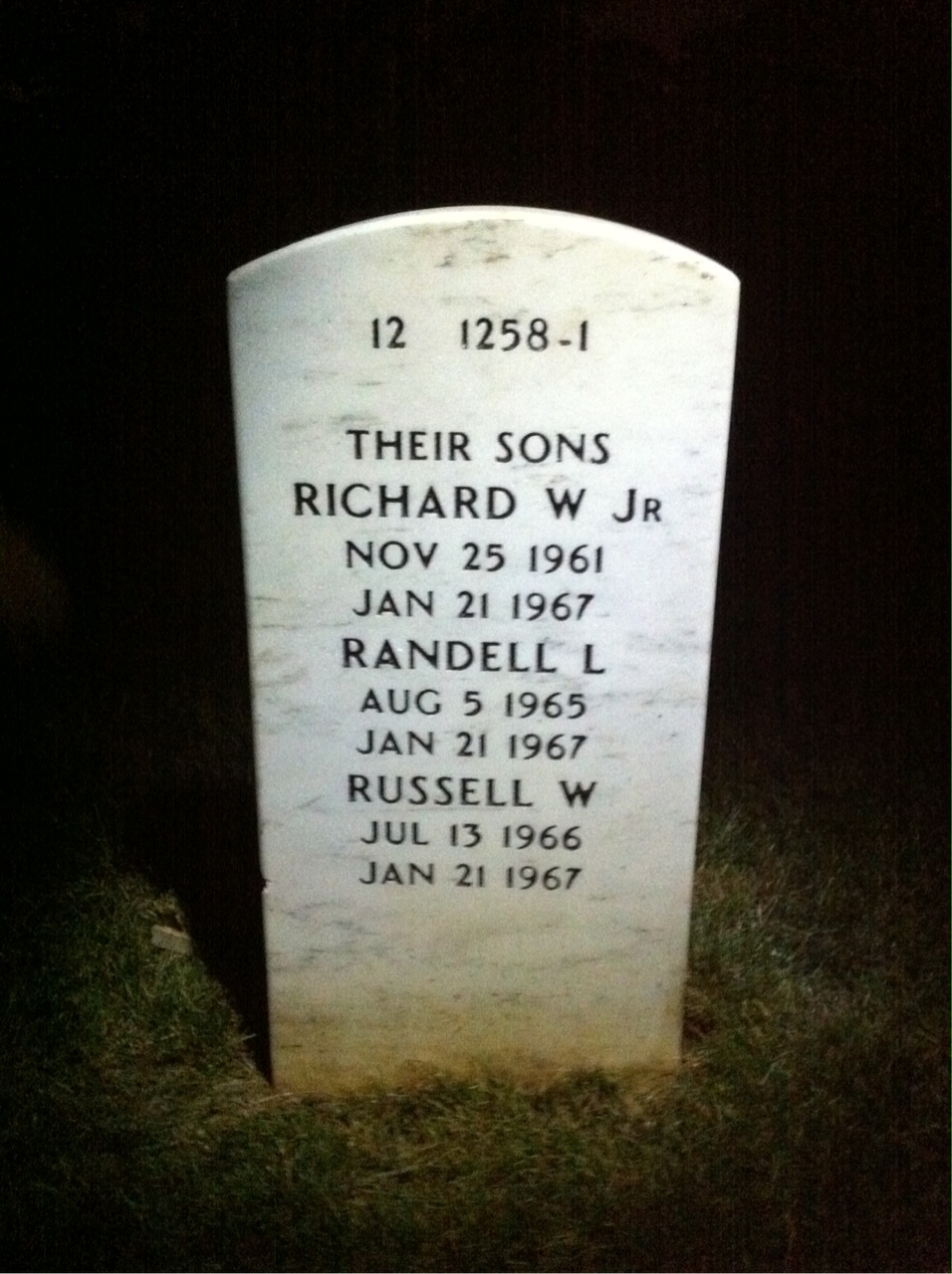 Back of headstone — Richard Bohach