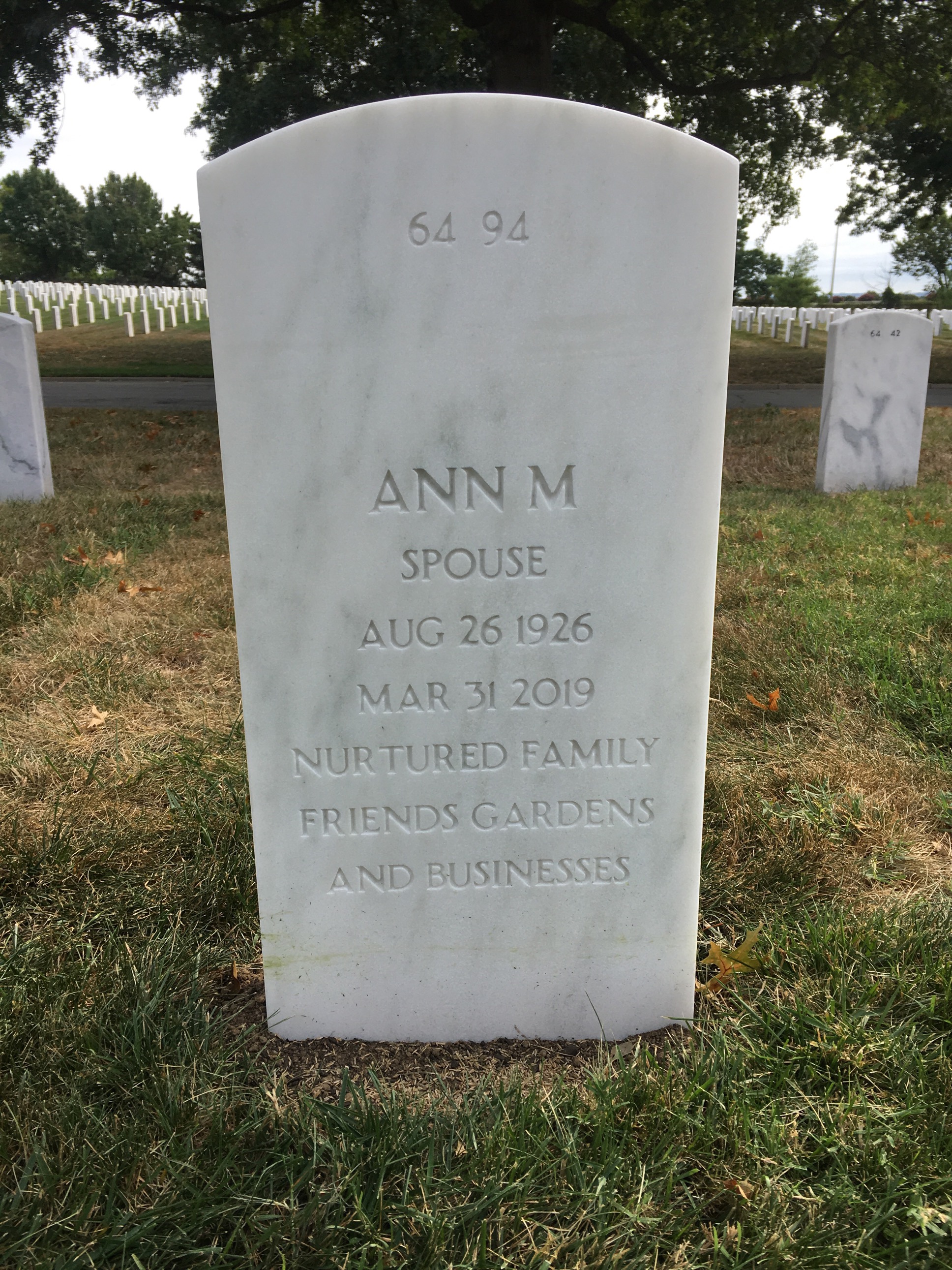 Back of headstone — Robert Bereiter