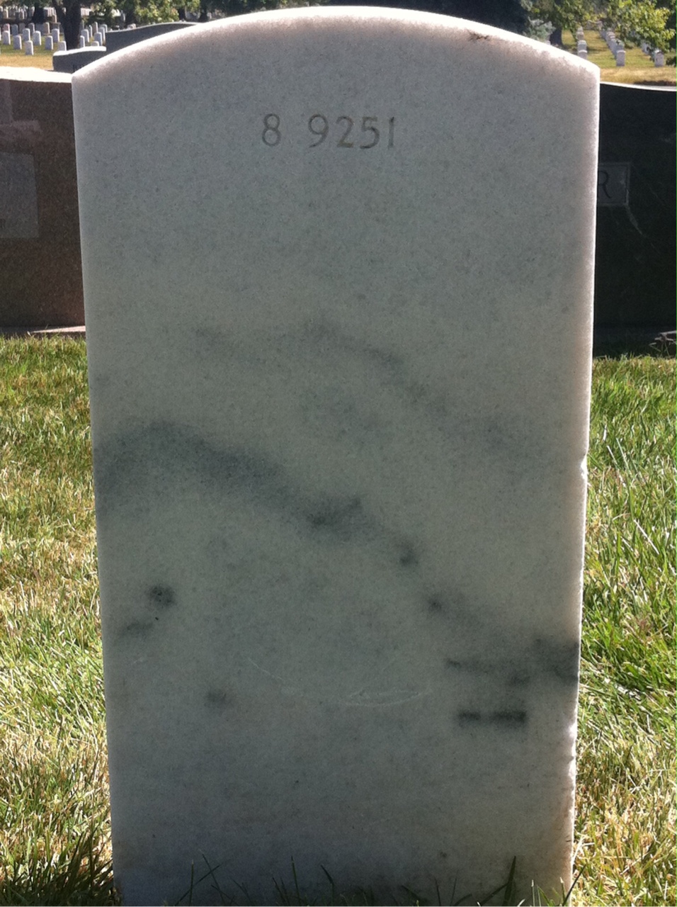 Back of headstone — Dennis Milam