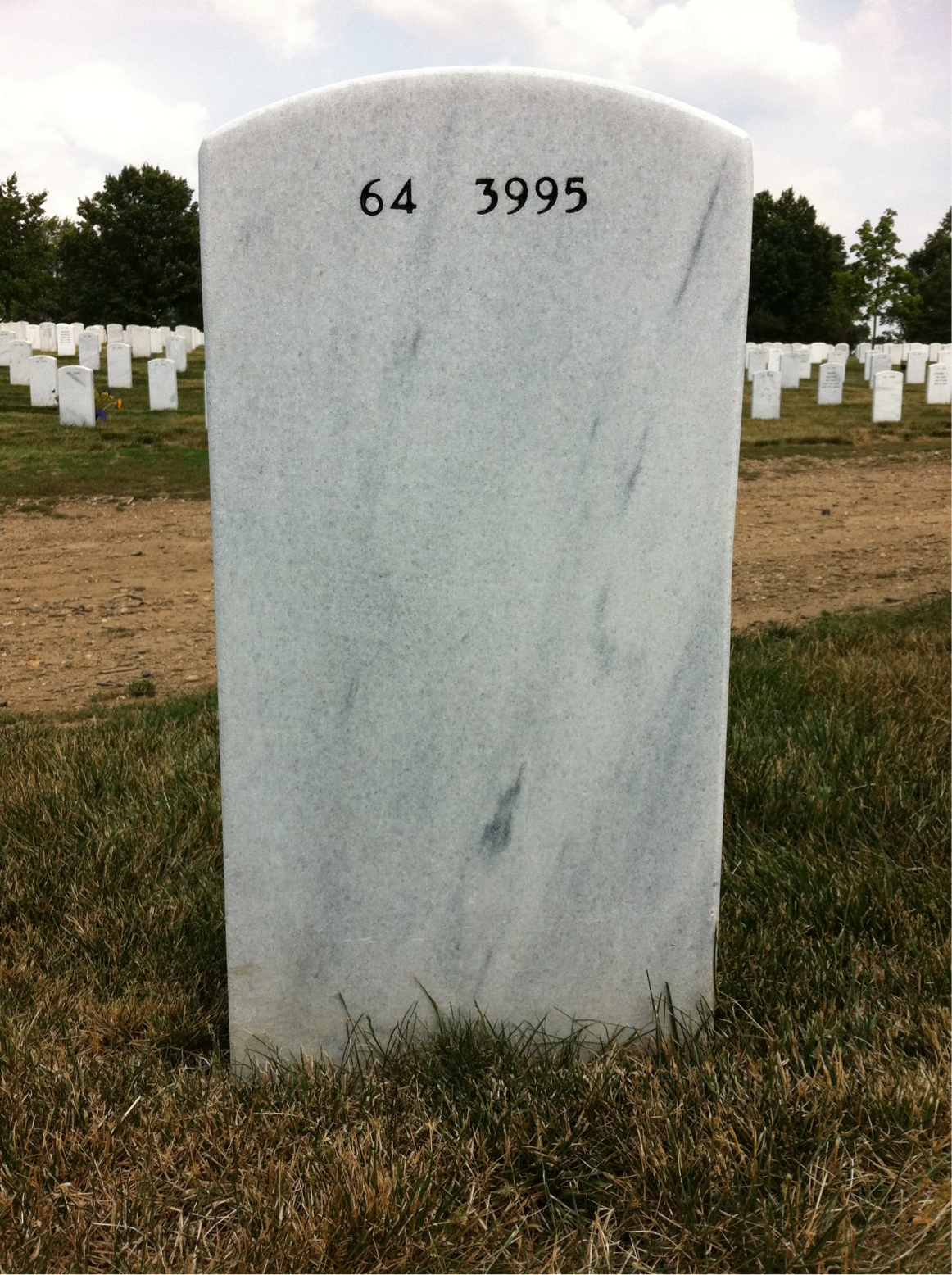 Back of headstone — James Alexander