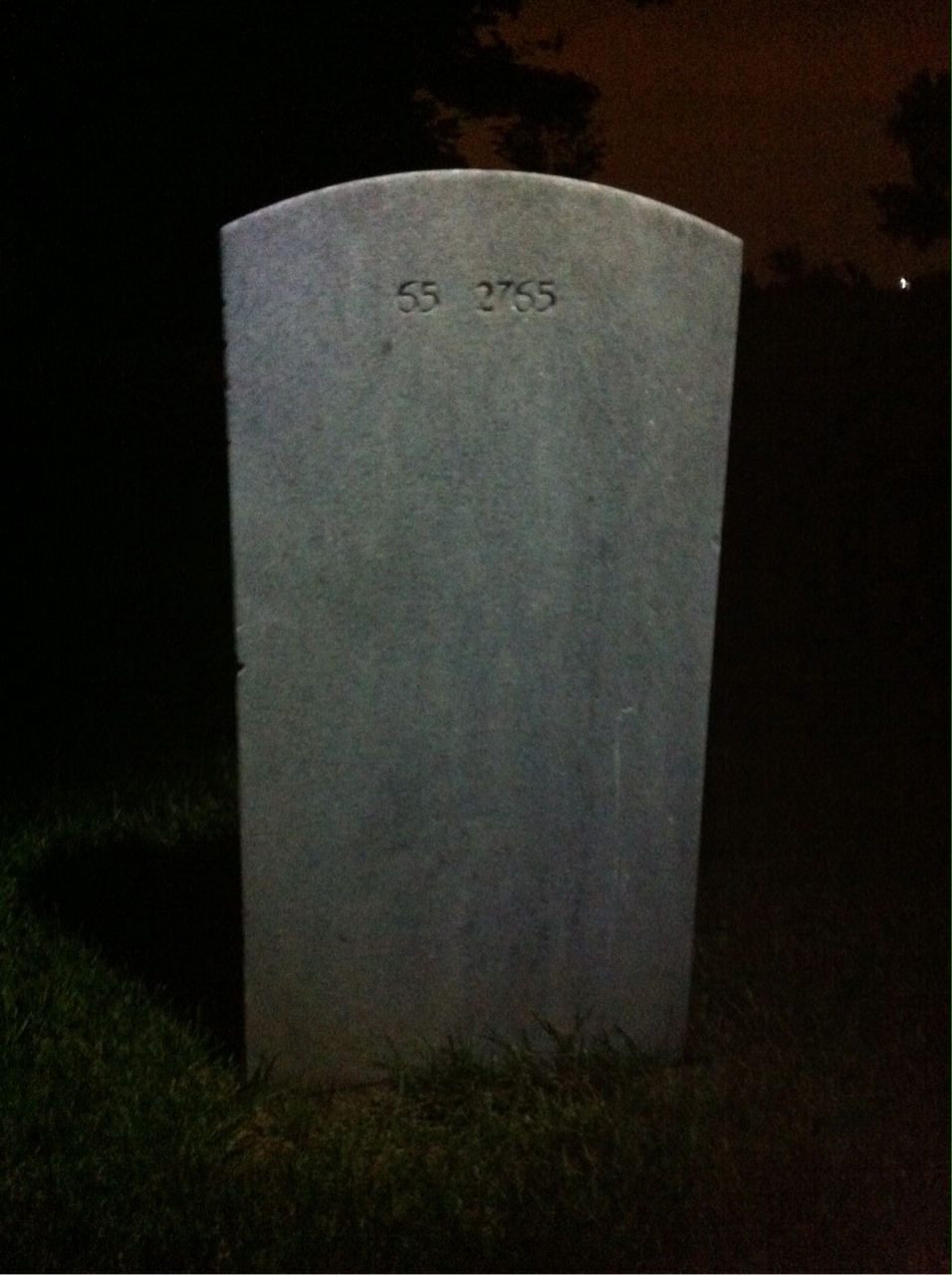 Back of headstone — Lewis Anderson