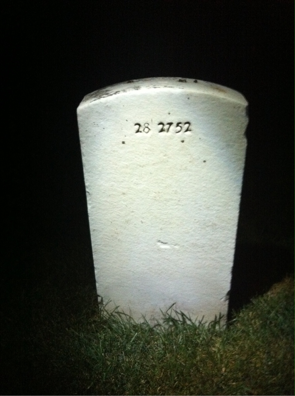 Back of headstone — John Barranger