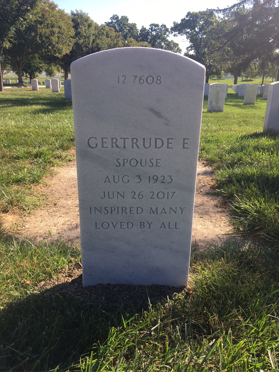 Back of headstone — Otto Schwarz