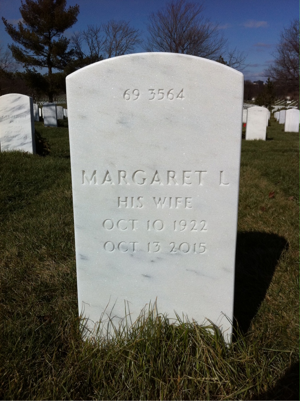 Back of headstone — Harold Pace