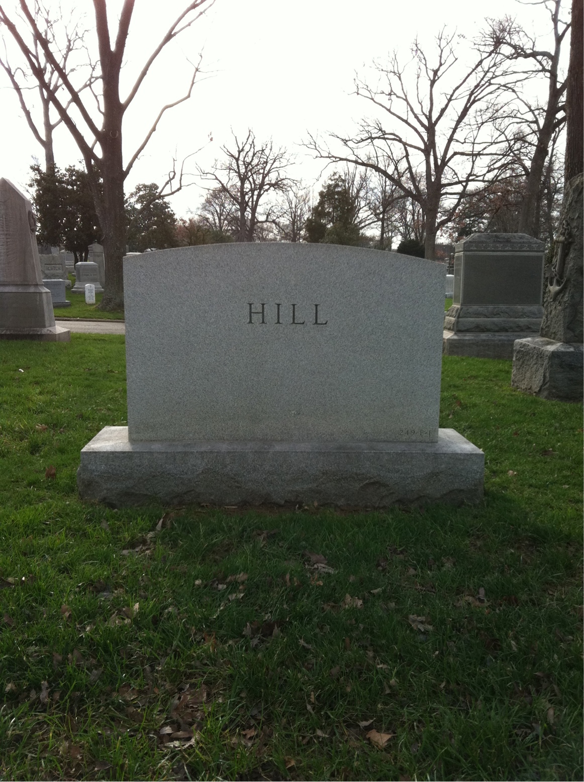Back of headstone — Robert Joe Hill