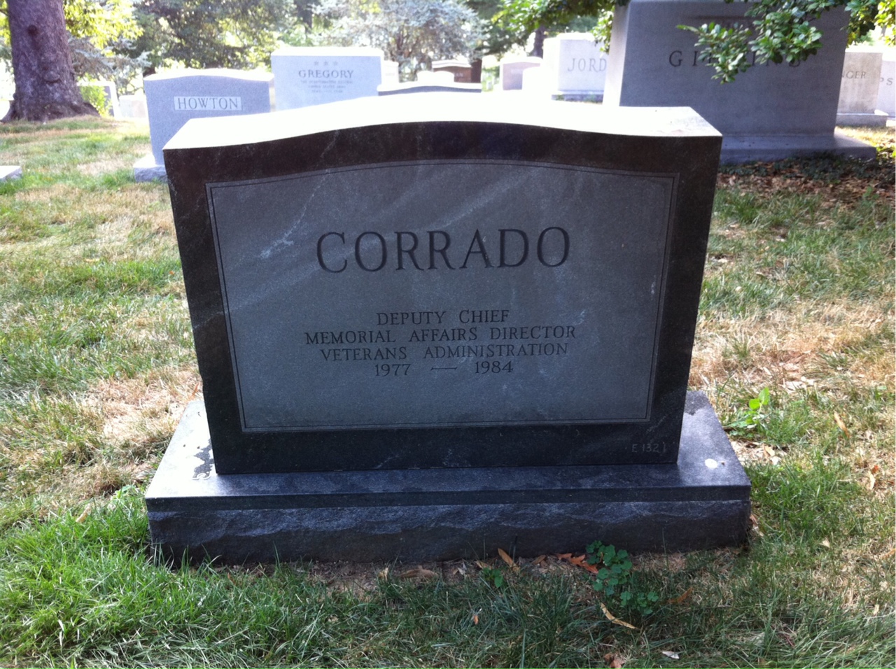 Back of headstone — Vincent Corrado
