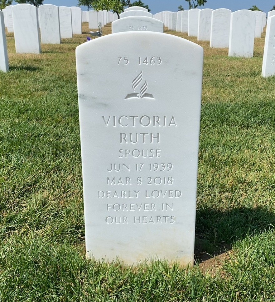 Back of headstone — Fred Alcorn