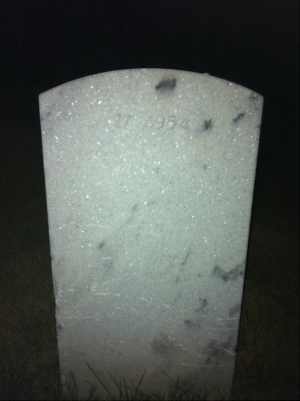 Back of headstone — William Mitchell