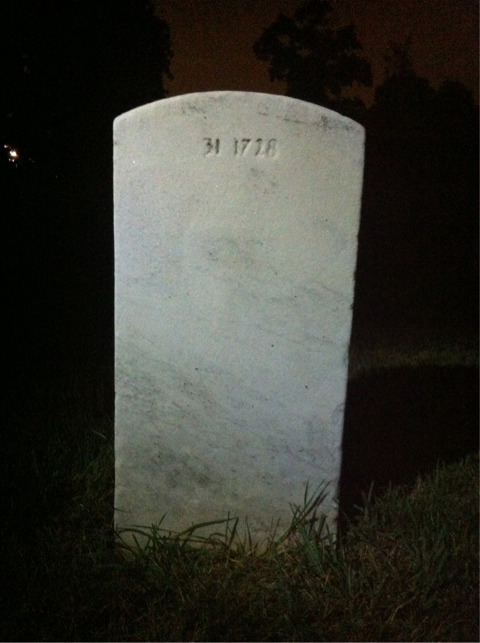 Back of headstone — William Frank Carter