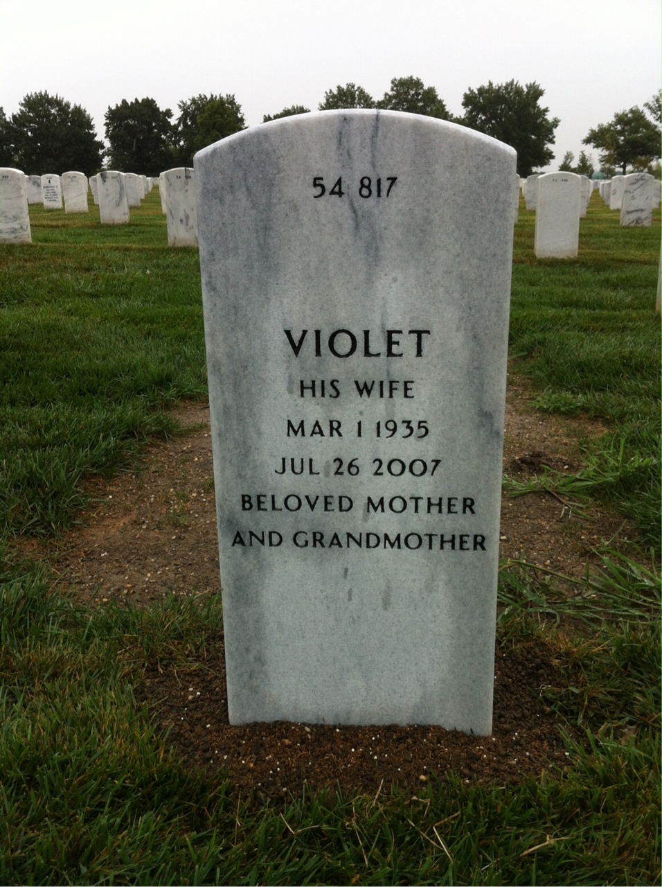 Back of headstone — Richard Pacileo