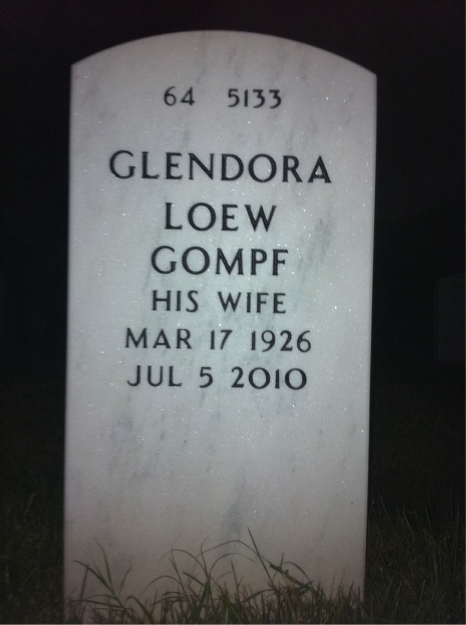 Back of headstone — Thomas Kleppe