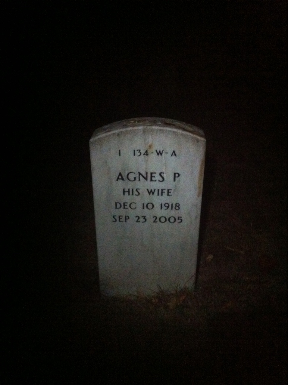 Back of headstone — Bernard Finan