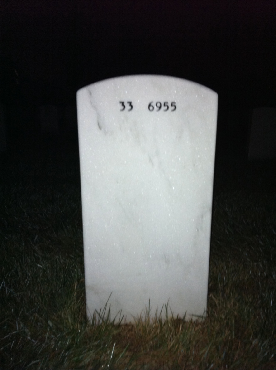 Back of headstone — Alvin Pocklington