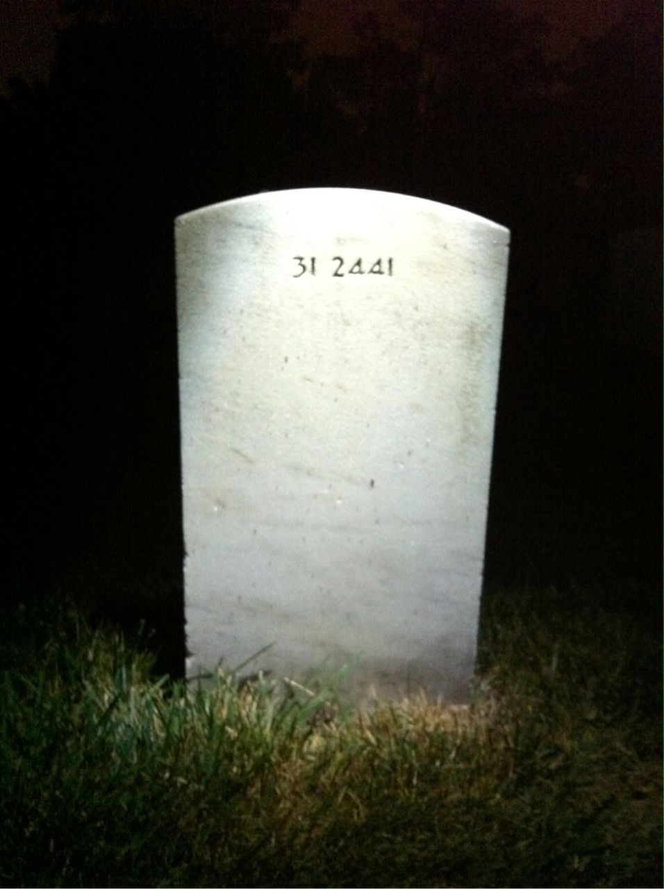 Back of headstone — Annie Allen
