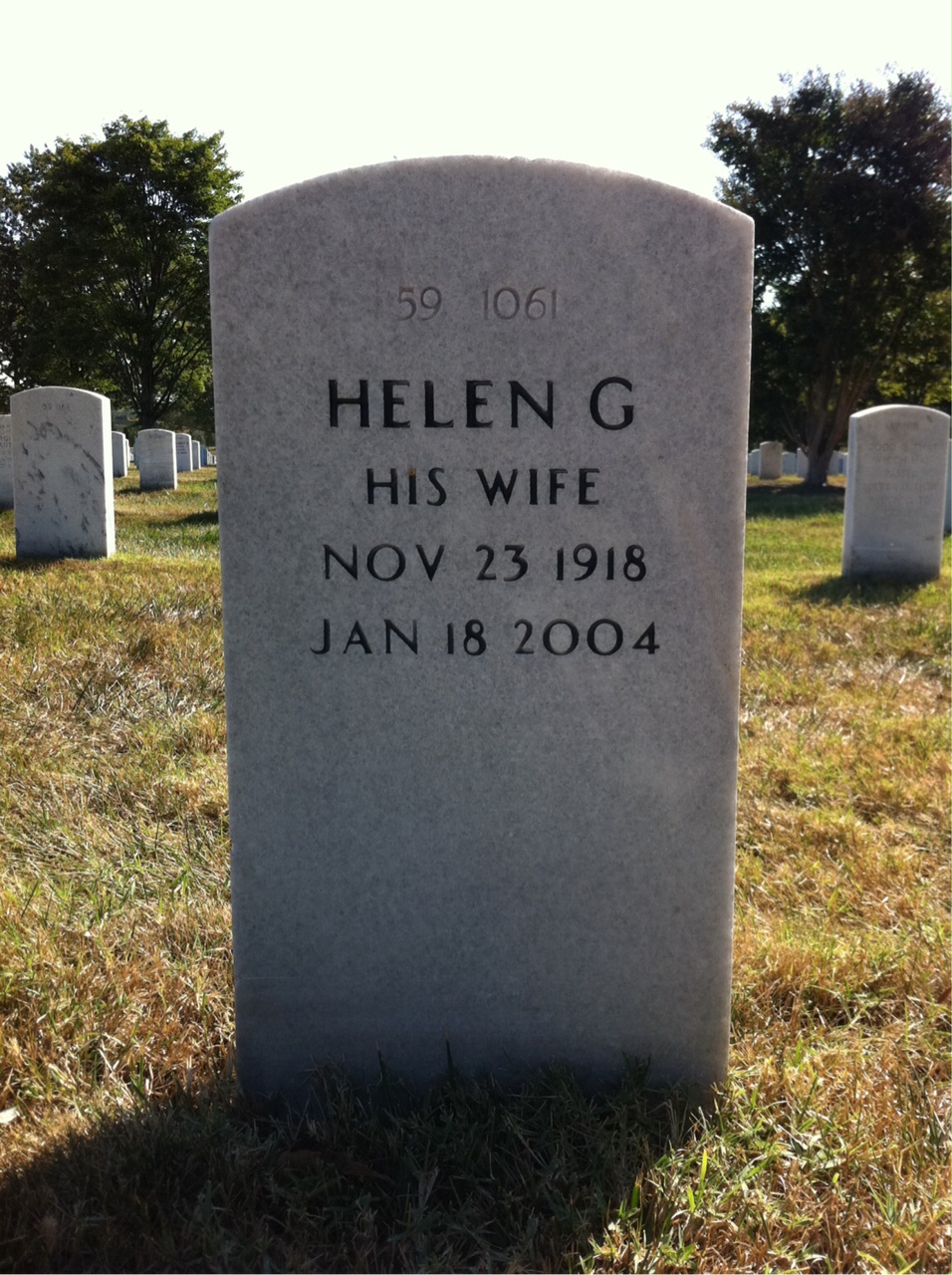 Back of headstone — John Adams