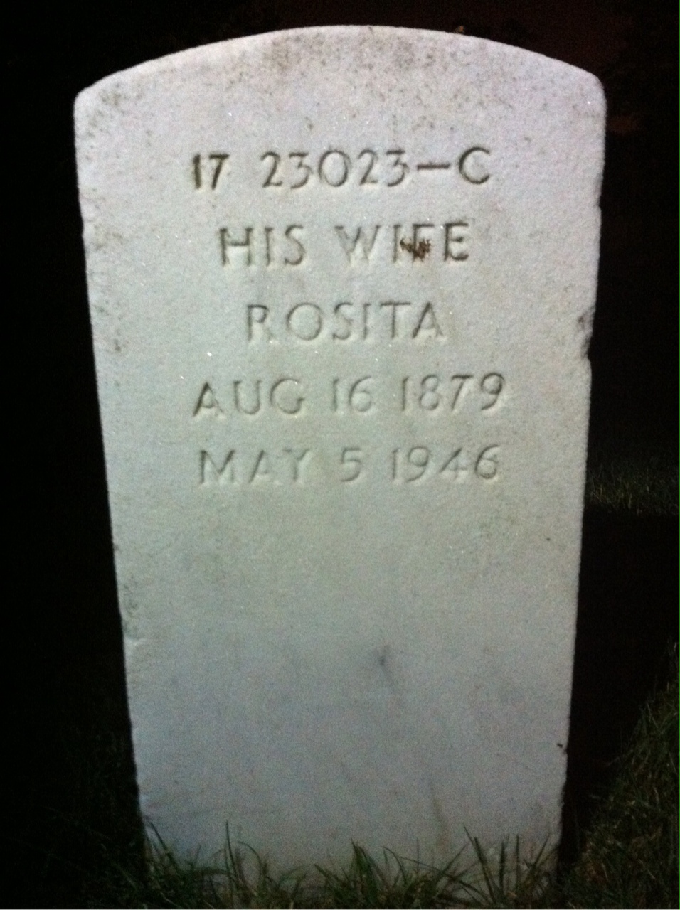 Back of headstone — Harrison Gillette
