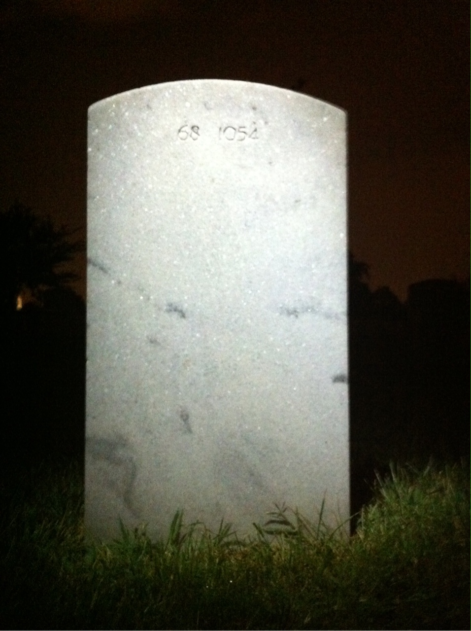 Back of headstone — Melvin Adams