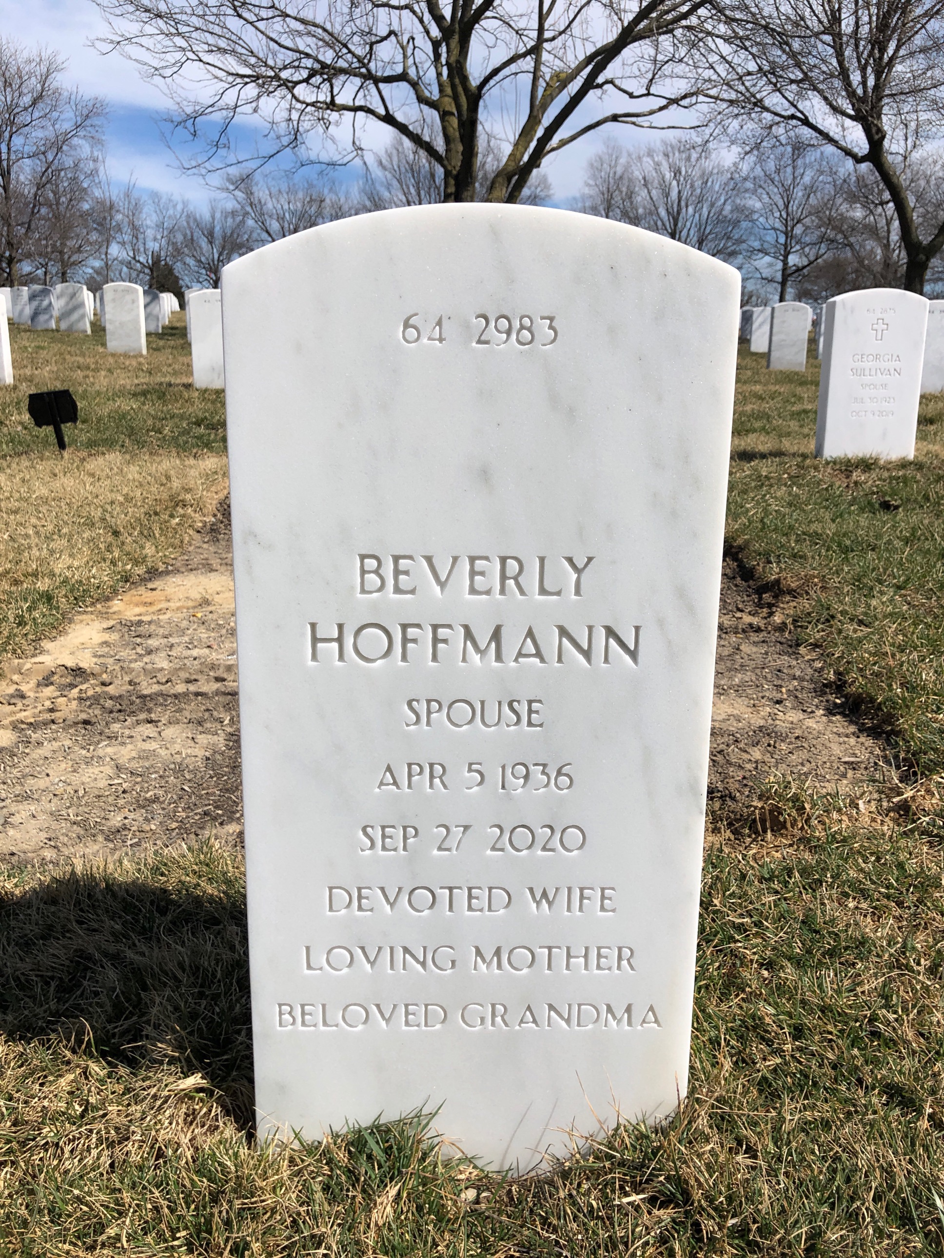 Back of headstone — Raymond Latall