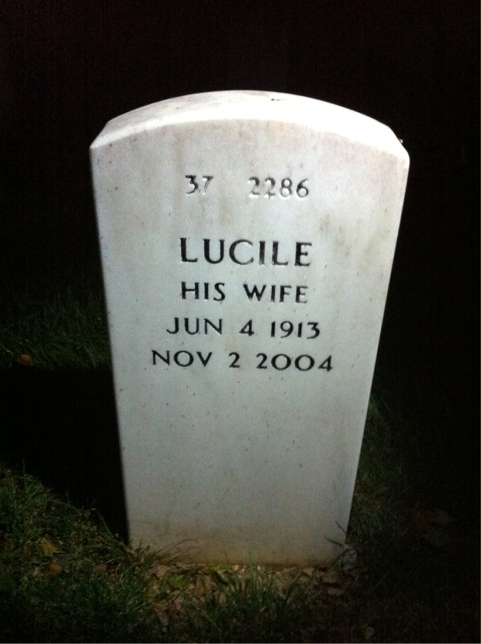 Back of headstone — Wilber Jacques