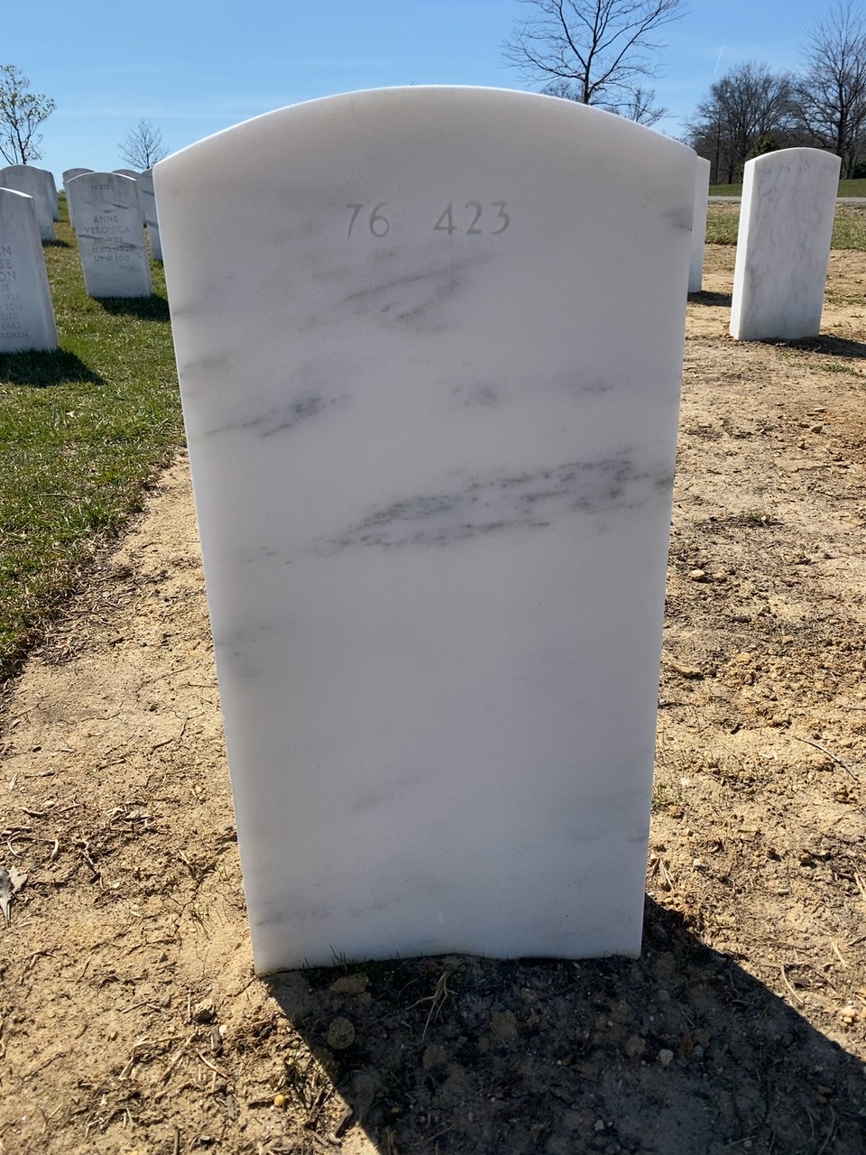 Back of headstone — William Jack Marshall