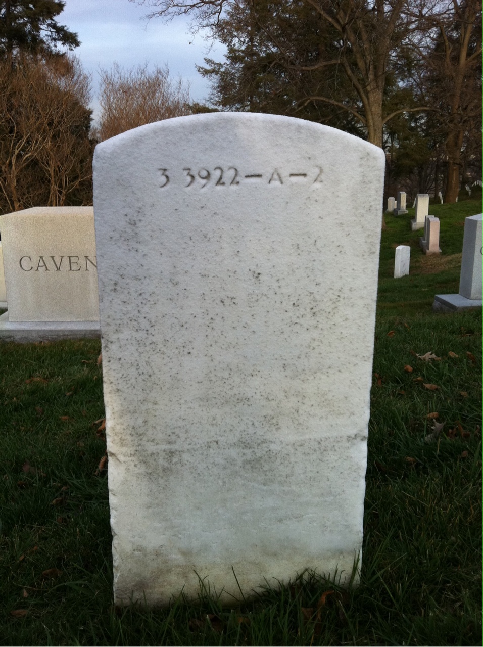 Back of headstone — Roger Allen