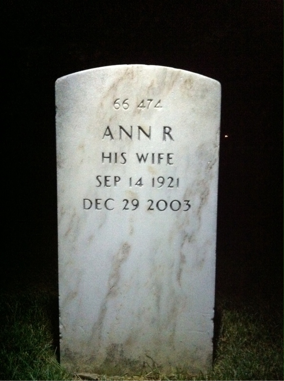 Back of headstone — Eston Beaty