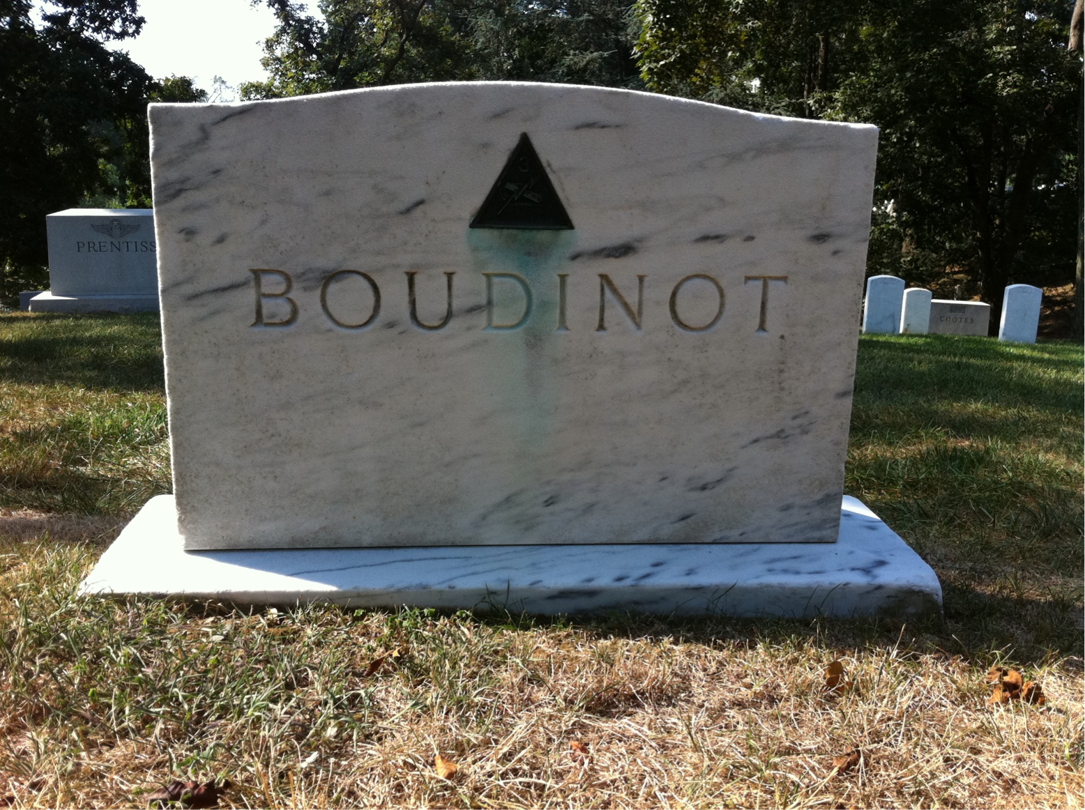 Back of headstone — Truman Boudinot