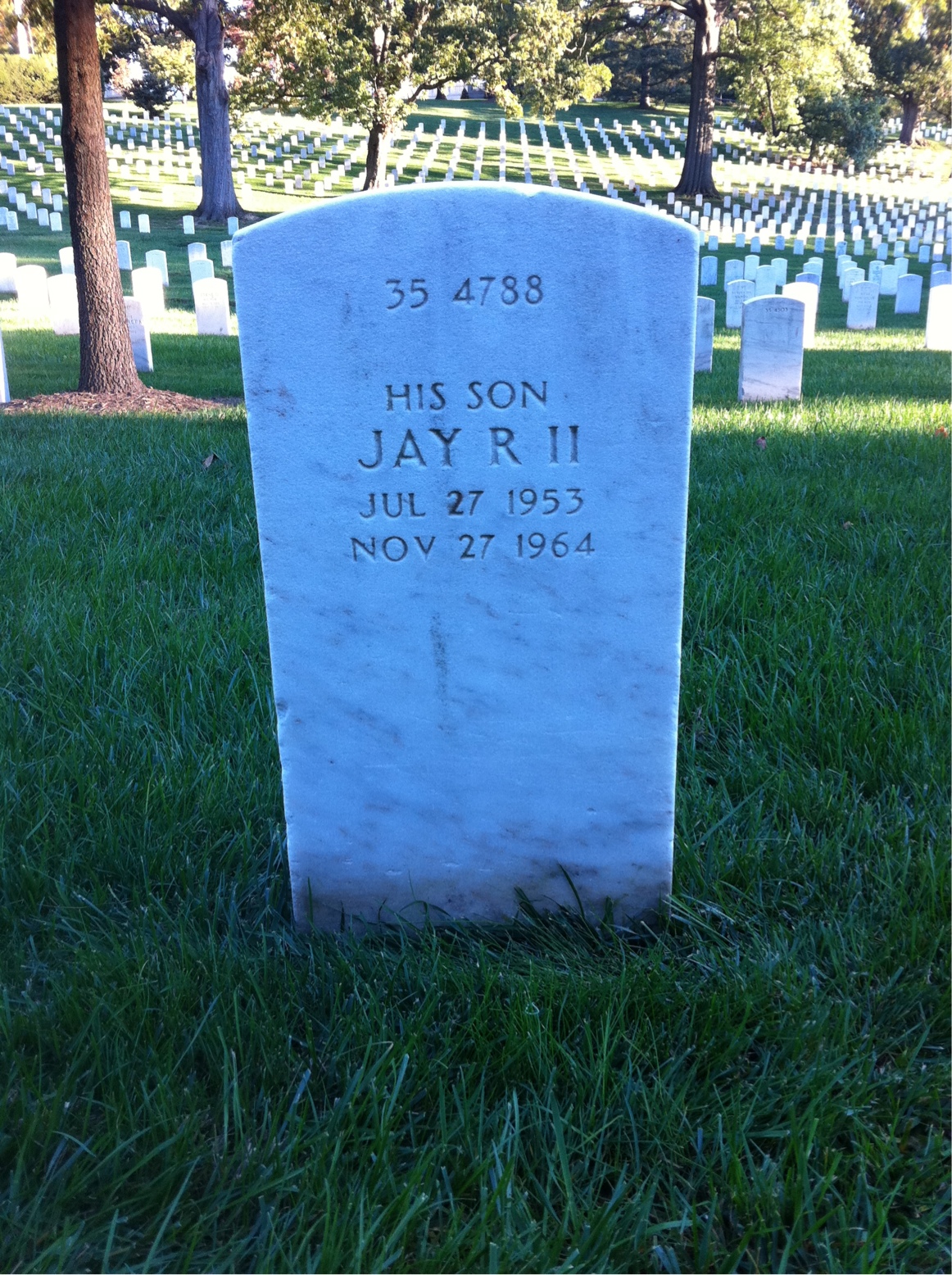 Back of headstone — Jay Ackerman