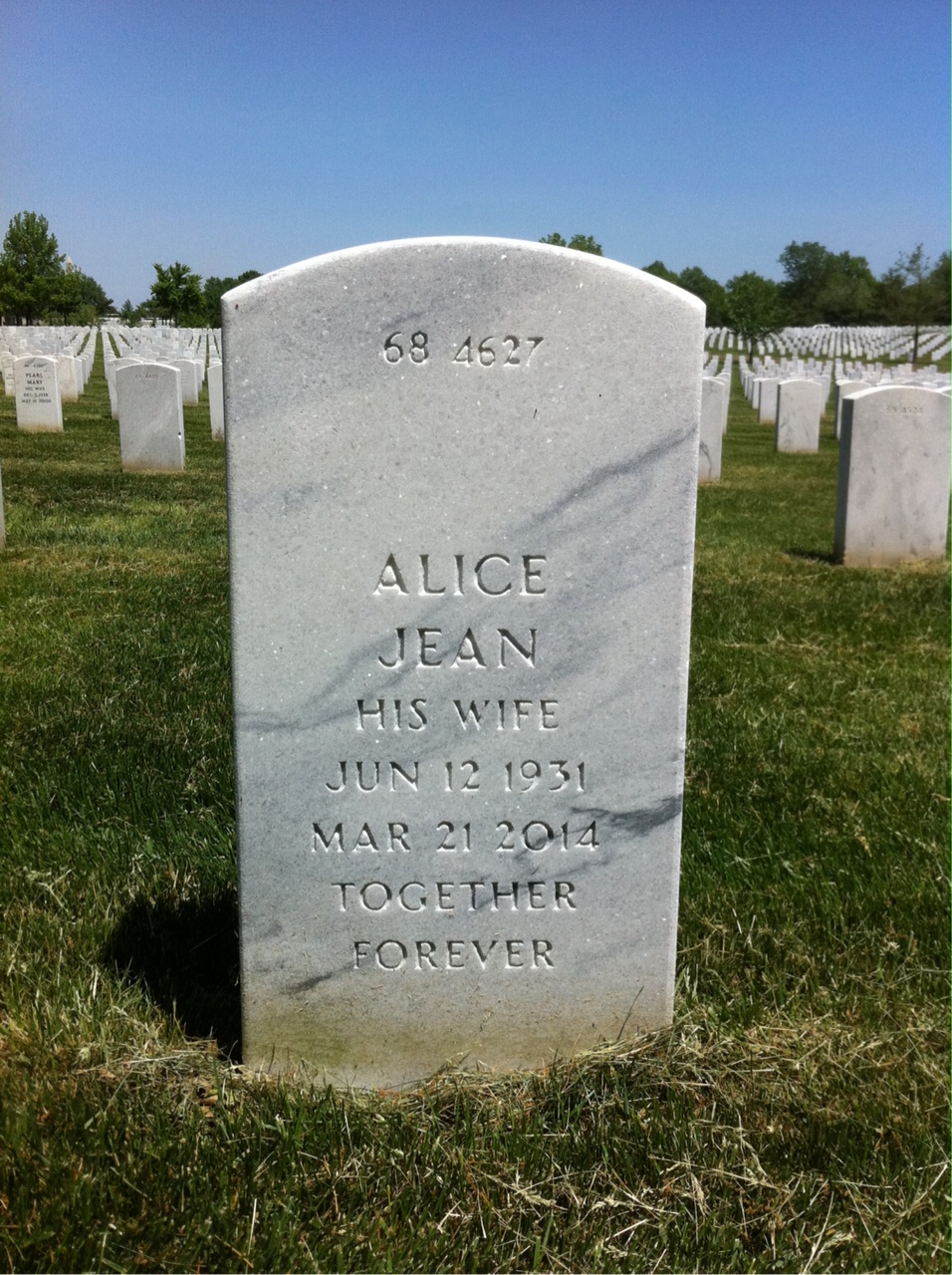 Back of headstone — Orval Baird