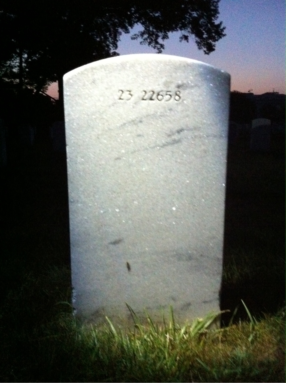 Back of headstone — Eunice Mitchell