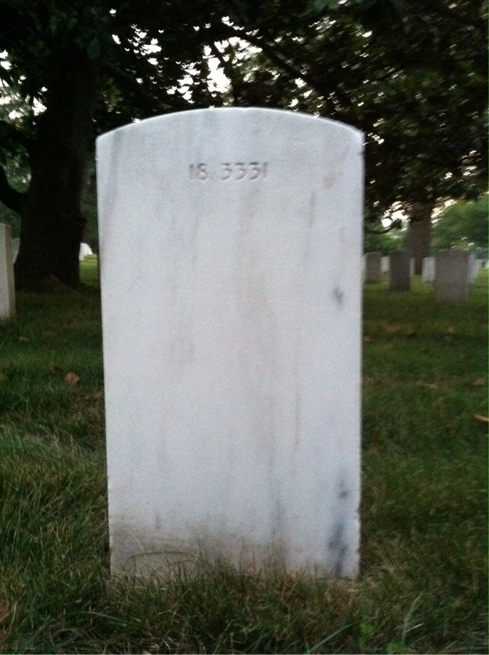 Back of headstone — Allen Bailey