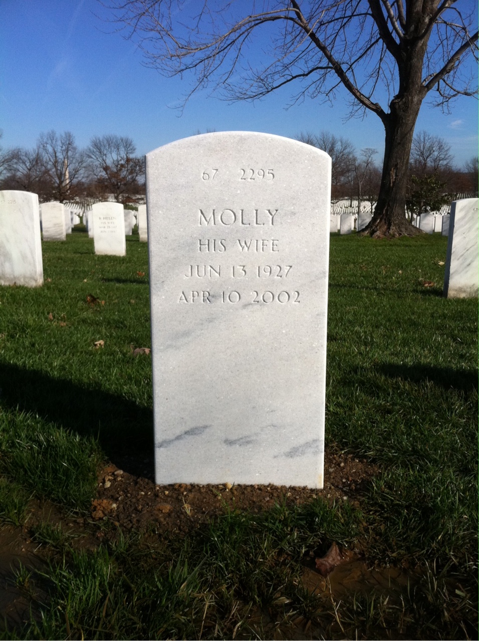 Back of headstone — Frederick Altiere