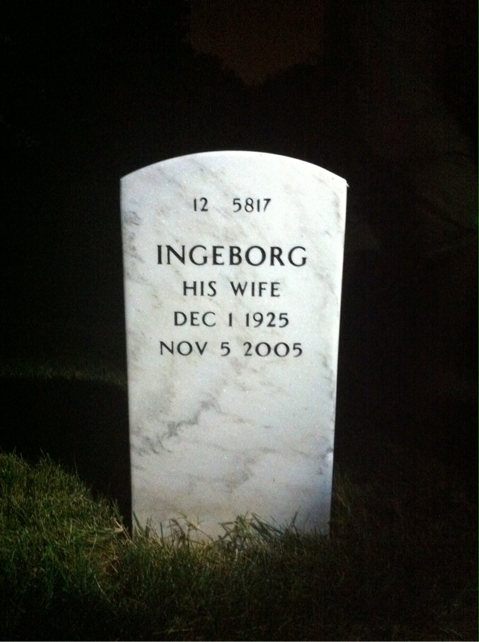 Back of headstone — Karl Janzen
