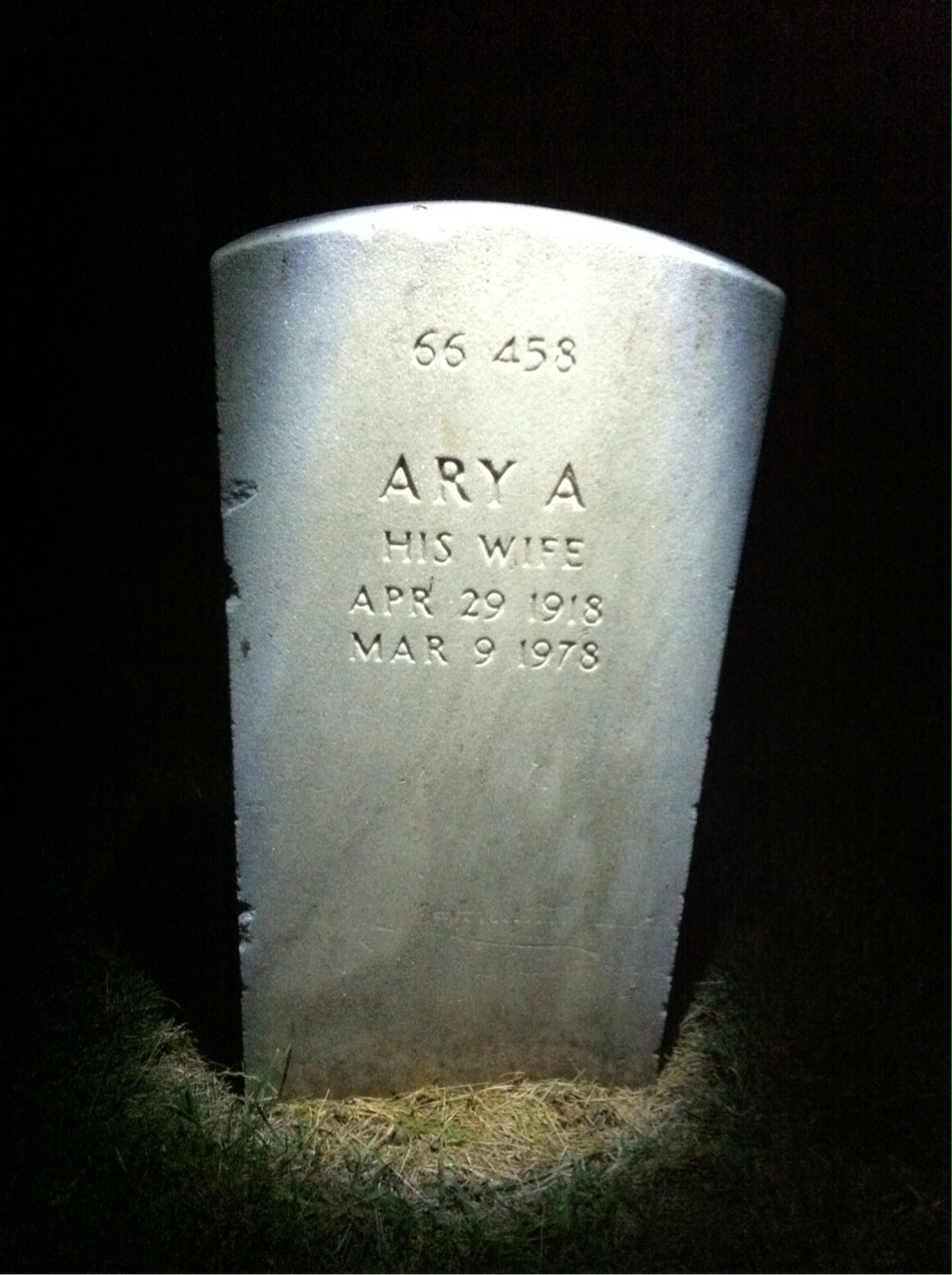 Back of headstone — Francis Murray