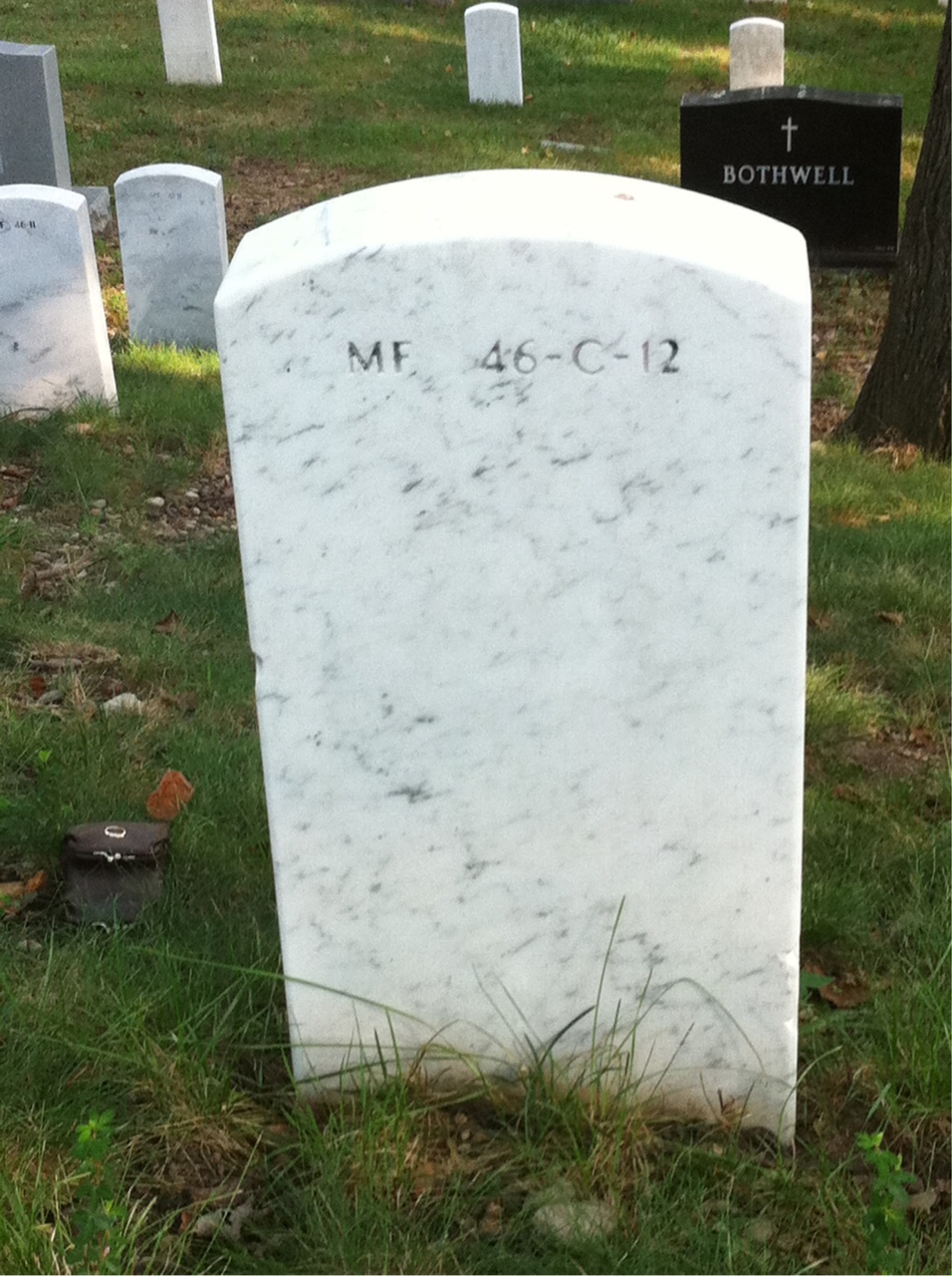 Back of headstone — Charles Hogue