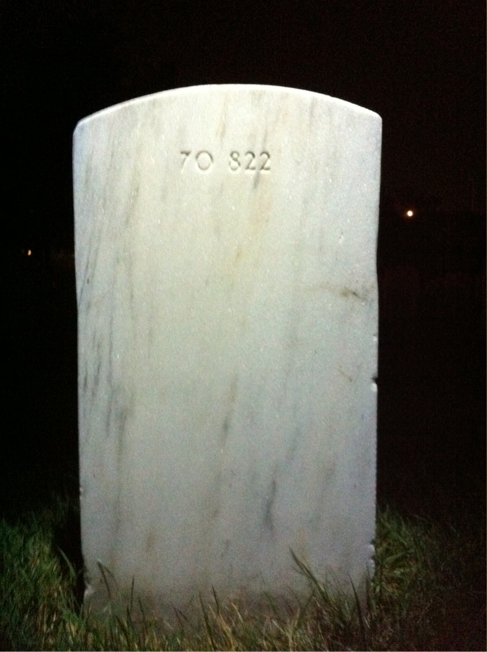 Back of headstone — Walter Alex