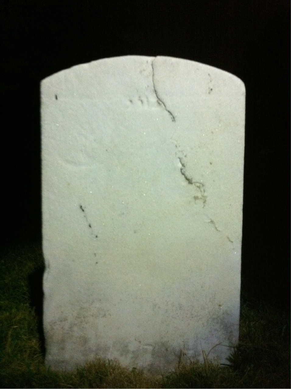 Back of headstone — William C King