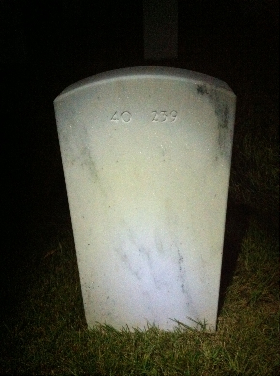 Back of headstone — William Batton