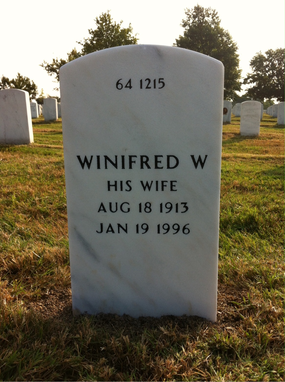 Back of headstone — George Parton