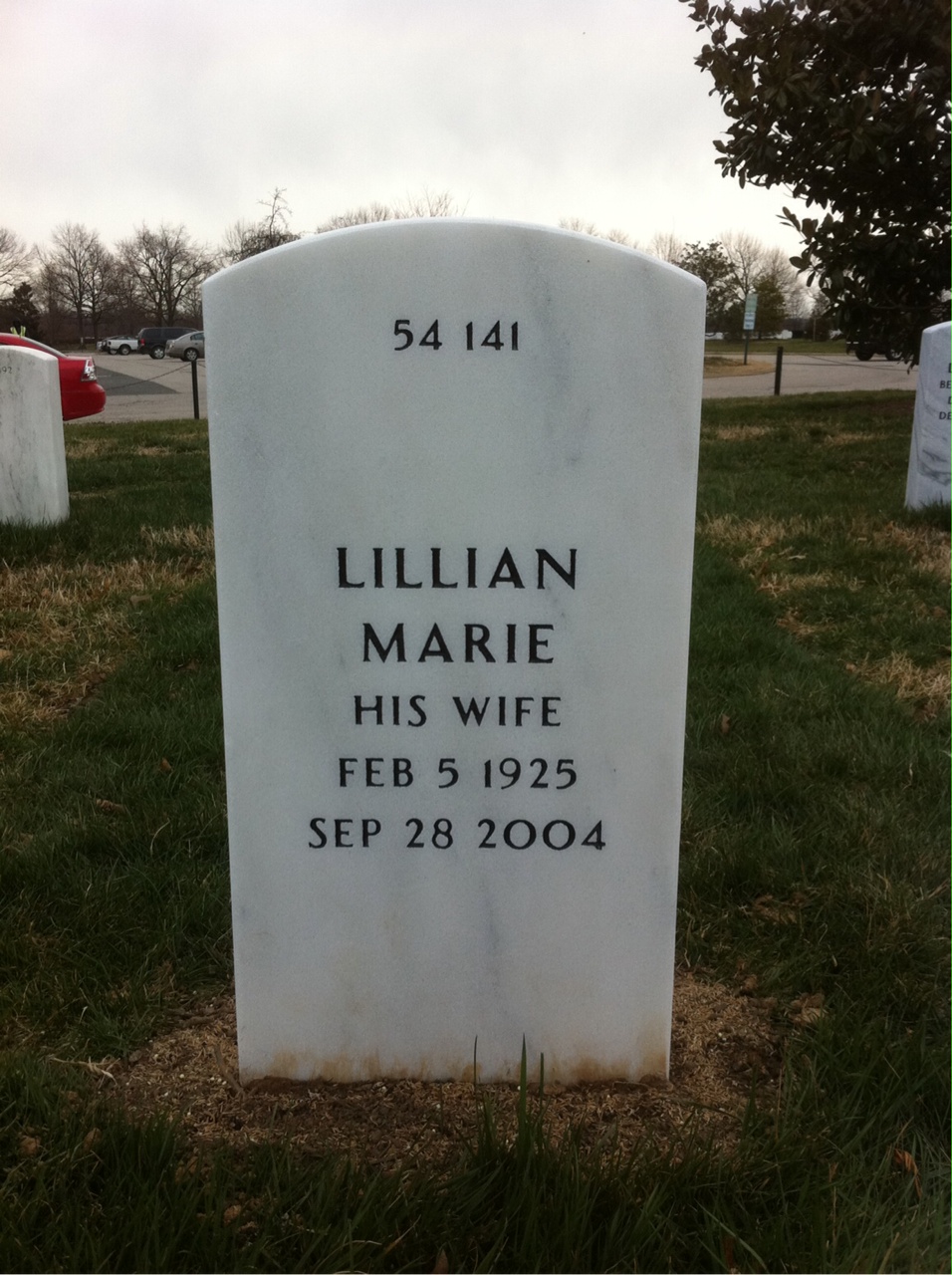 Back of headstone — William Ward