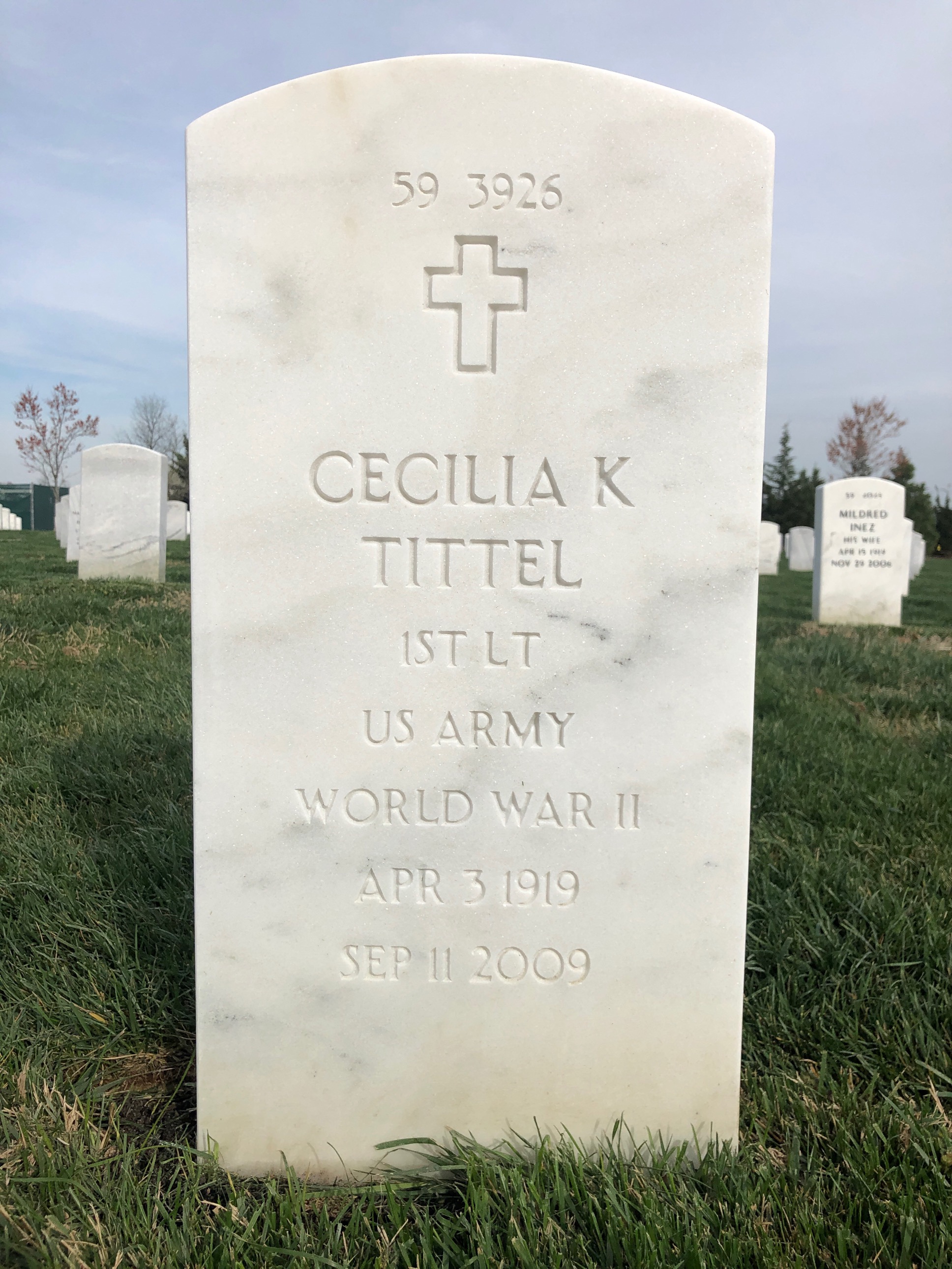 Back of headstone — Alfred Tittel