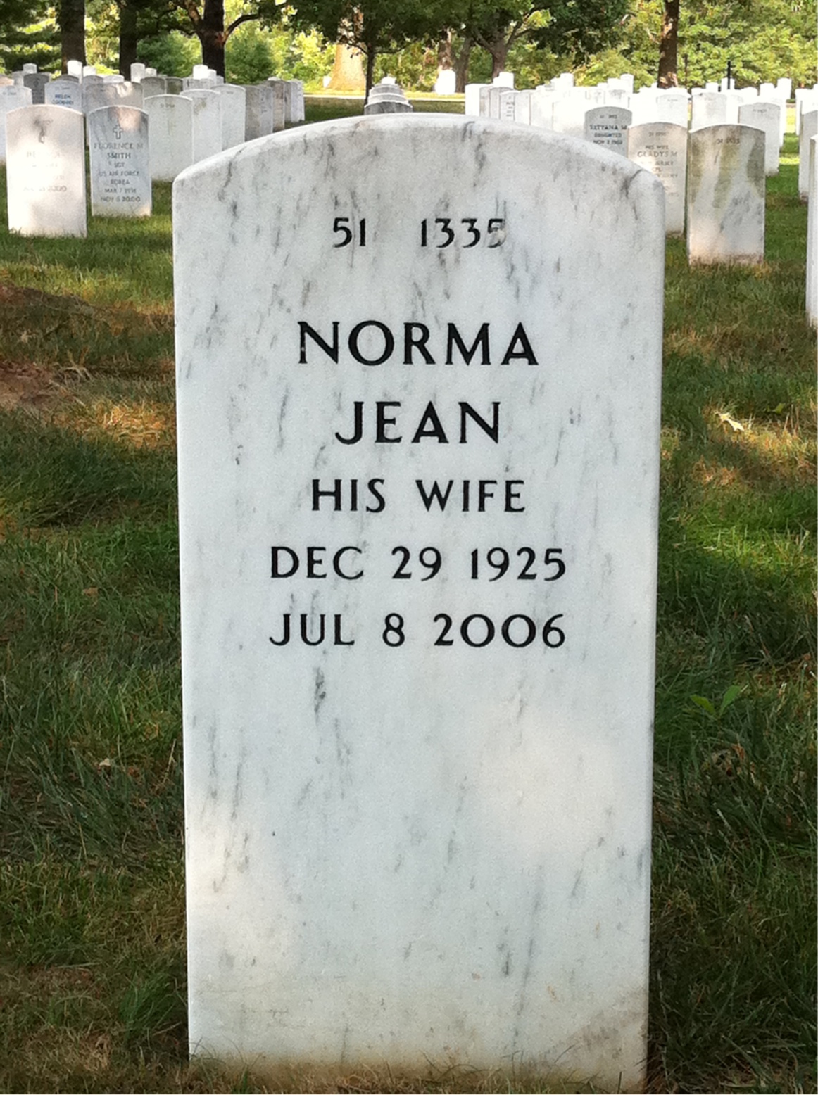 Back of headstone — Harry Patterson