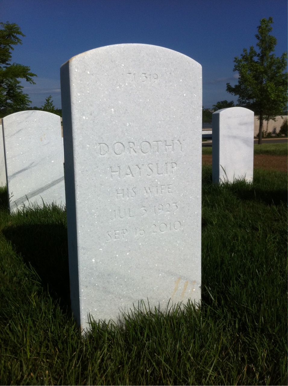 Back of headstone — Charles Cunningham