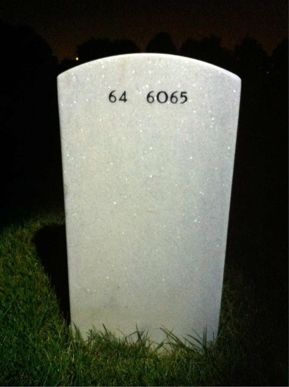 Back of headstone — Horace Sincore