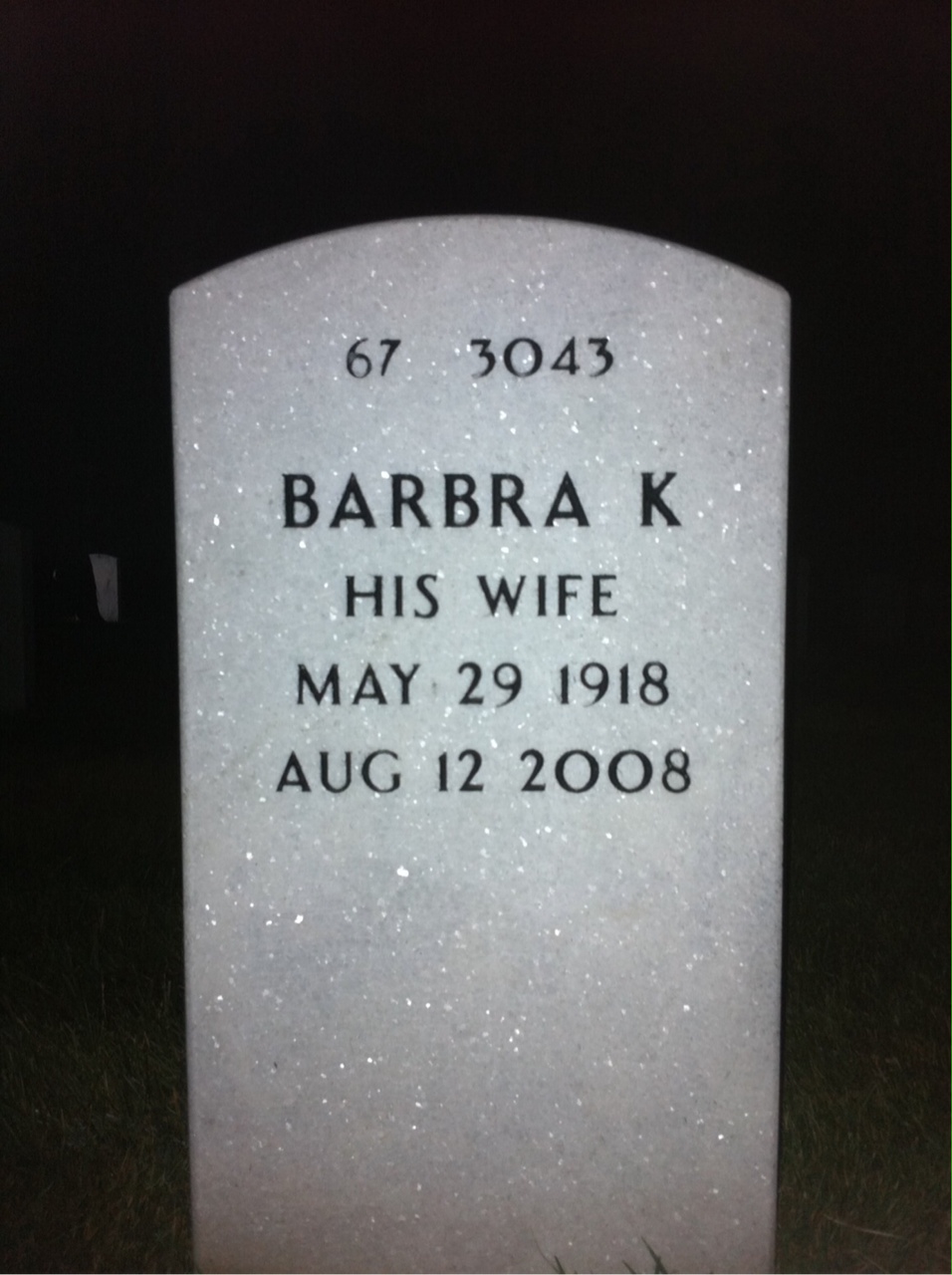 Back of headstone — Louis Tordella