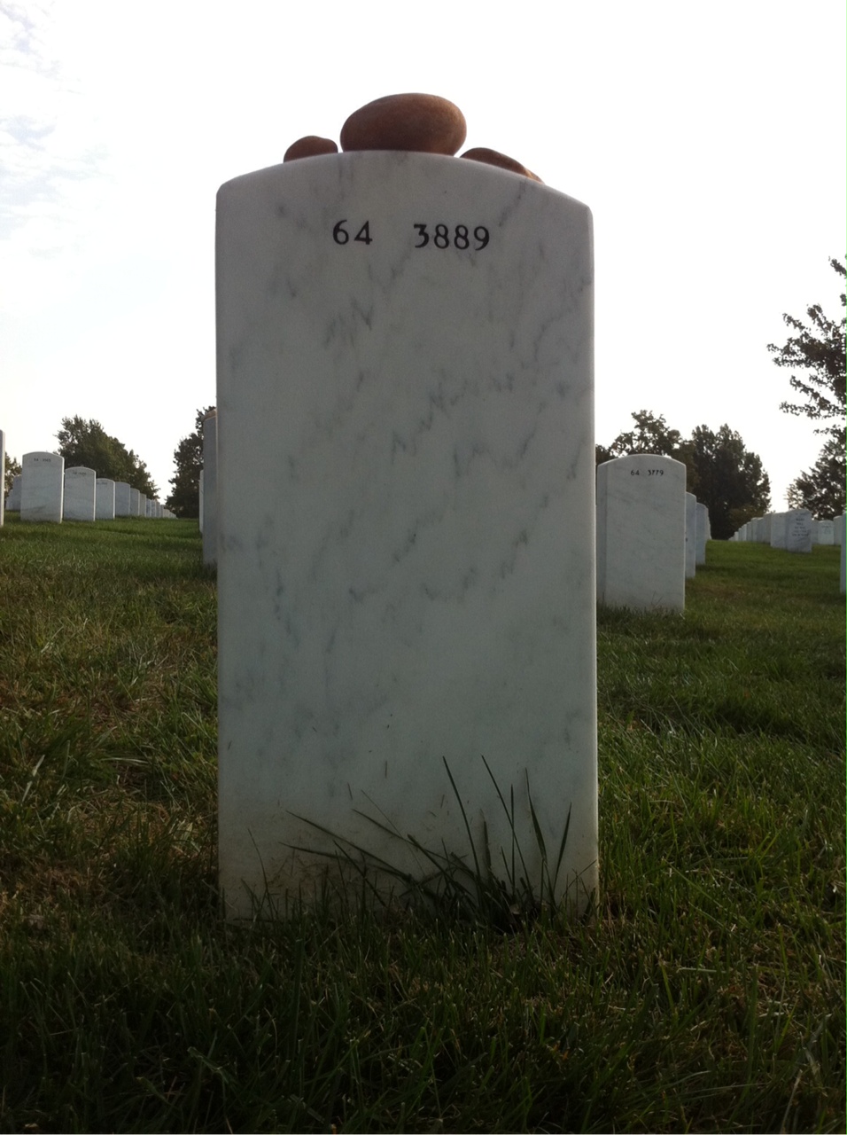 Back of headstone — Sherman Miner
